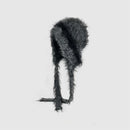 Fur-trimmed hat with a long tail on a light gray background, Obroi