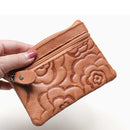 Luxury Flower Wallet Women Small Card Holder Female Pockets Key Chain Coin Purses