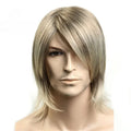 Blonde wig on a mannequin head against a white background, Obroi