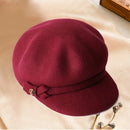 Wool octagonal hat for women in autumn and winter cap for women