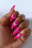 Almond shaped press on nails gradient nails