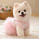 Princess Dress Dog Summer Floral Clothes Pomeranian Beautiful Pullover Sweet Puppy Skirt Dog Stuff