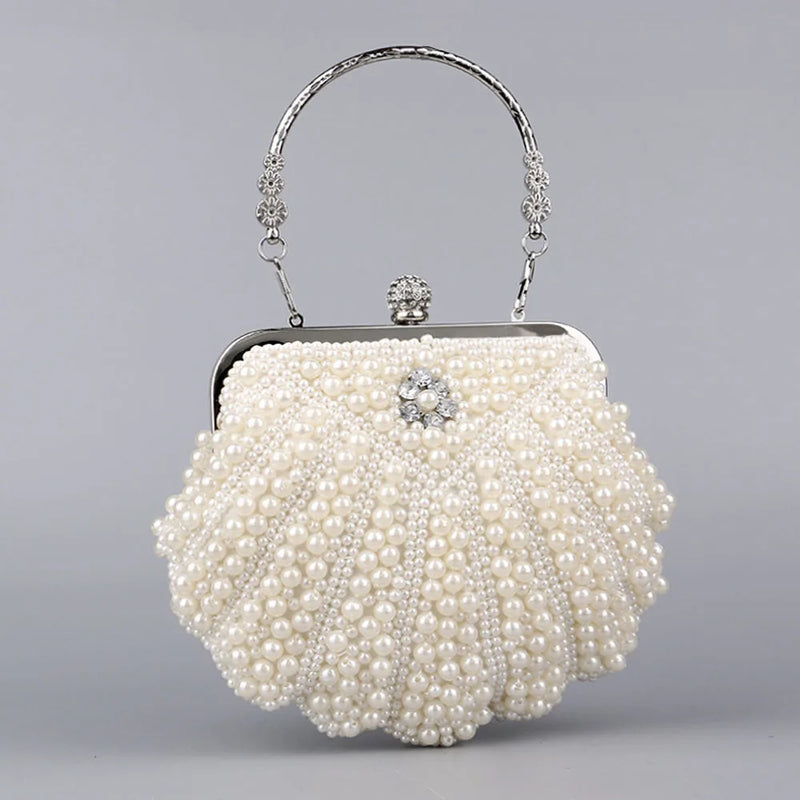 Shell Pearl Bride Dress Bag Elegant Women Evening Bag Ladies Clutch Purse Cocktail Party Handbag