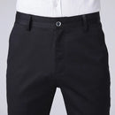 Men Summer Suit Pants Dress Formal Thin Slim Fit Stretched Non-ironing Male Trousers