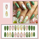 24pcs Press on Nails Sweet Pink Flowers Rabbit Print Fake Nails Full Cover Wearable Fresh Spring