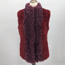 Fur vest with wool front and black warm