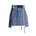 Drawstring Lace-Up Mini Denim Shorts Skirts Women Summer Streetwear