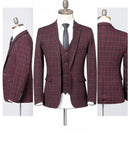 Red checkered suit on a mannequin with a white background, Obroi