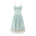 Floral Corset Midi Summer Dress Women Lace Trim Boho Beach Vacation Dress Cute Casual