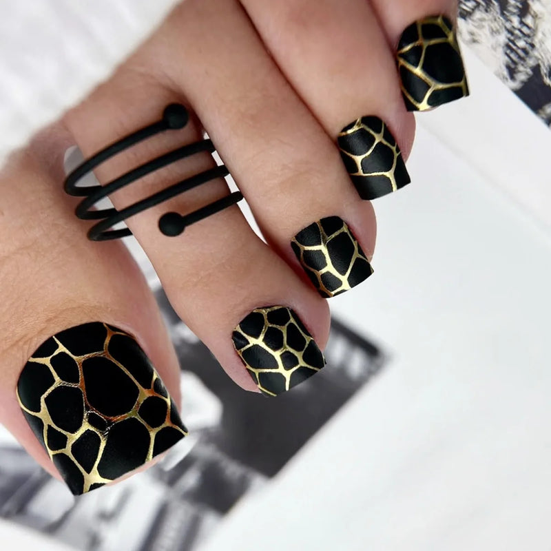 Toenails Leopard Fake Toenails Full Cover Women Summer Wearable European Square Head Fake Toe Nails