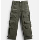 Green cargo pants on a white background, Obroi