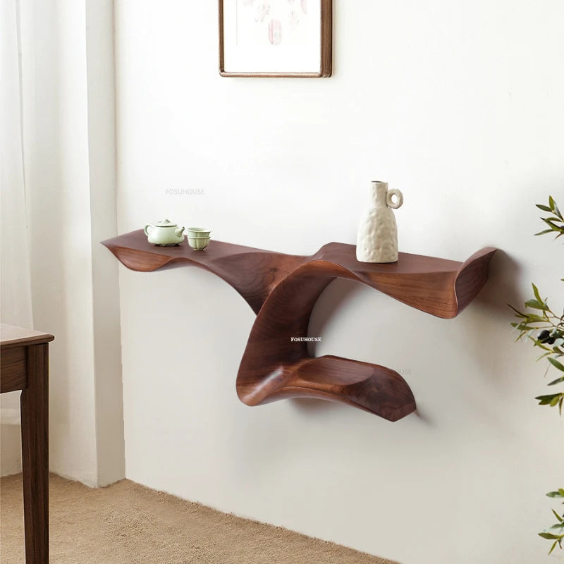 Creative Wood Console Tables Designer Living Room Furniture Villa Hallway Art Porch Decoration Italian Luxury Wall Hanging Rack