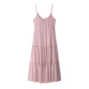 Women Tiered Dress Strap  Ruffle Trim Casual Summer Sundress Female