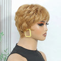 Short Wigs for Women Pixie Cut Human Hair Wigs Short Layered Pixie Wig With Bangs Glueless Made Chocolate Brown