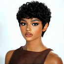 Woman with styled black hair against a white background, Obroi