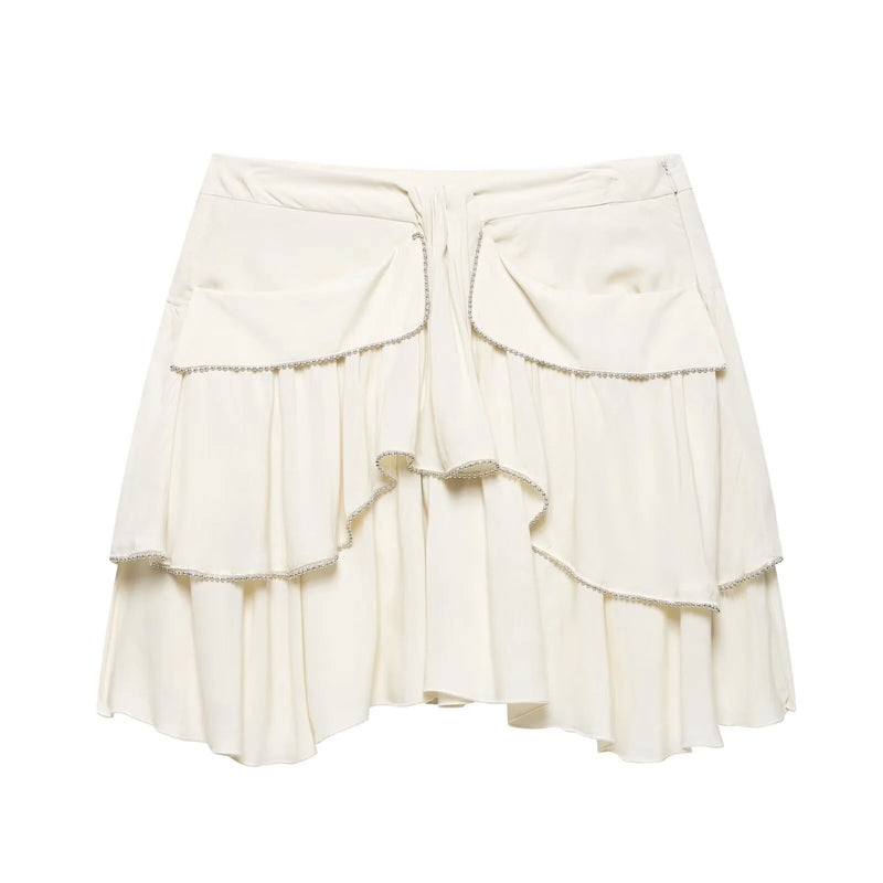 Spring Women Clothing Decoration Design Sense Layered Decorative Skirt