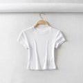 Summer Women T-shirt Slim Skinny Crop Tops