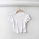 Summer Women T-shirt Slim Skinny Crop Tops