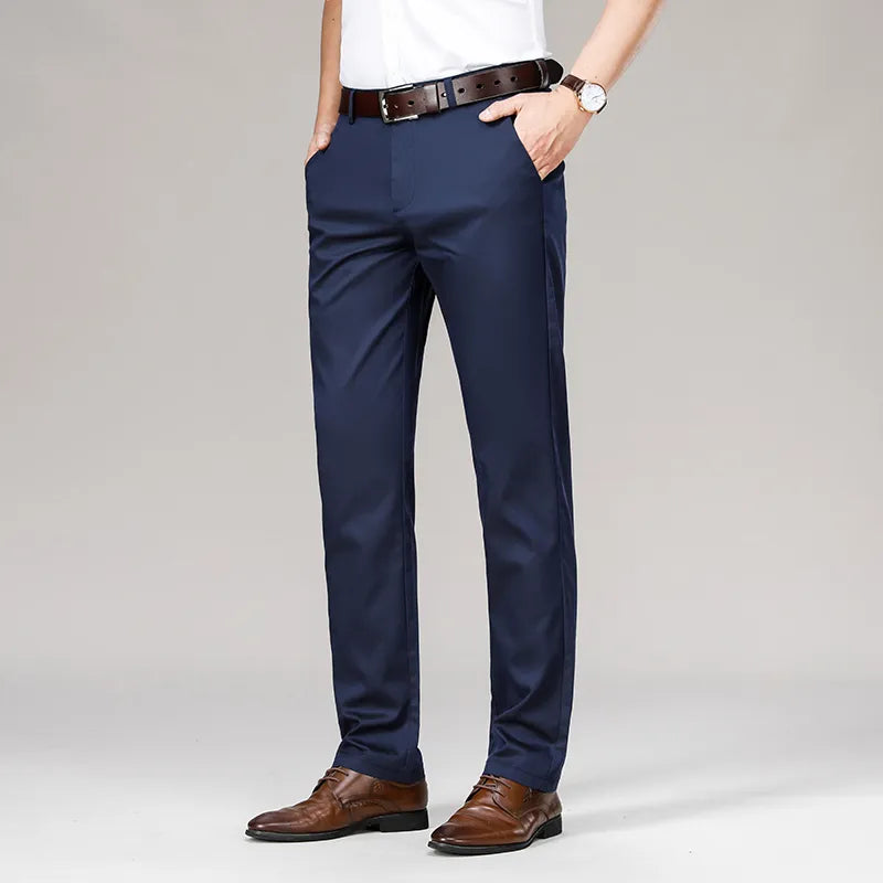 Summer Spring Men's Casual Dress Pants Men Elastic Men Business Casual Classic Pants Male Trousers