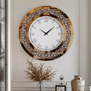 Wall Clock Large Diamond Crystal Living Room Kitchen Bedroom Hall Clock with Roman Numerals