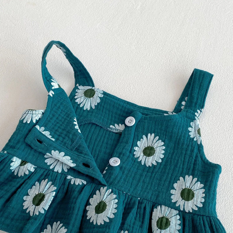 Baby Vest and Shorts Set for Baby Summer Wear Girls Thin Camisole Top fart Pack Two-piece Set