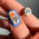 24PCS Retro Flowers Press on Nails Cute Gentle Removable Nails Artistic Literature and Art Style