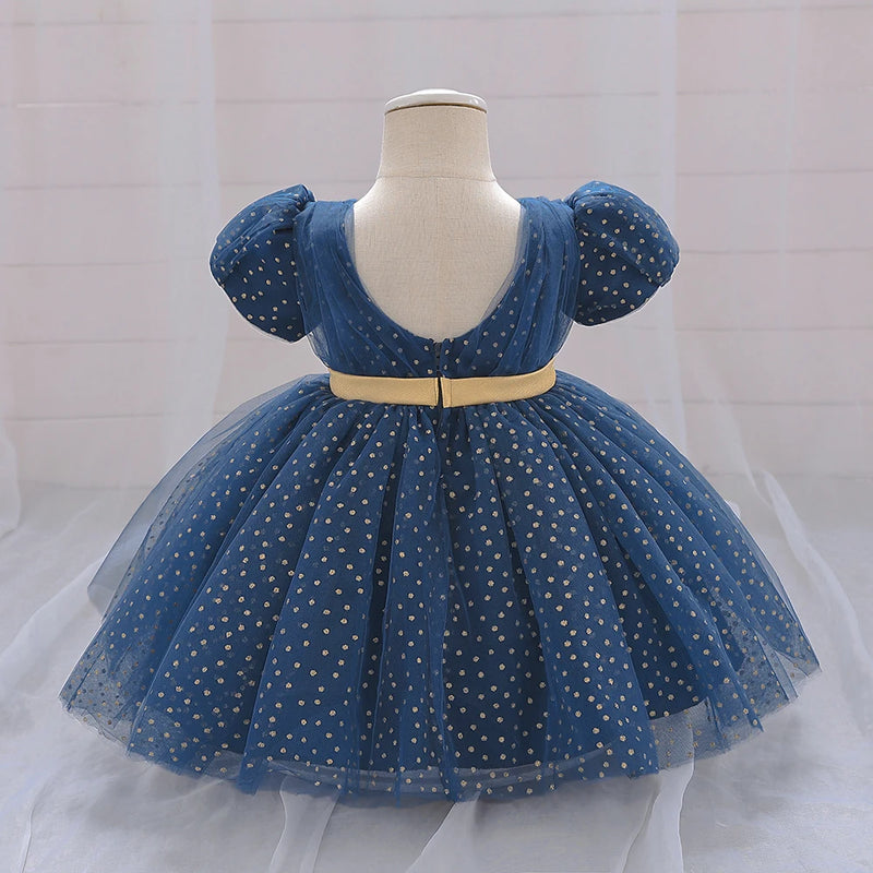 Toddler Girls Birthday Party Dresses Bow Baby Baptism Prom Gown Kids Wedding Elegant Princess Dress for Girls