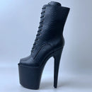 Boots Peep Toe Pattern Stage Show Boots Platform Zipper Pole Dance Elegant Short Bootie