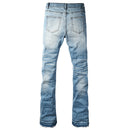 Men Boot Cut Denim Jeans Casual Classic Released Hem Pants Long-Legged Trousers