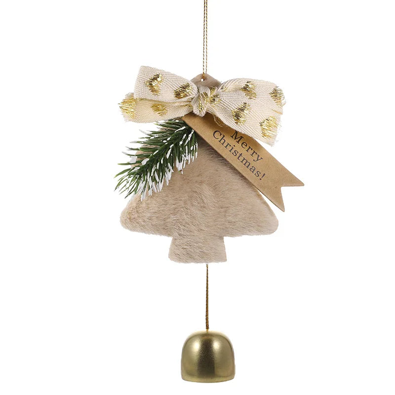 Plush Christmas Tree Bells Pendant Tree Hanging Ornament Merry Christmas Decorations