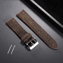 Genuine Leather Tweed Nylon Strap Quick Release Weave Bracelet for Omega for Seiko Smartwatch Watch Band