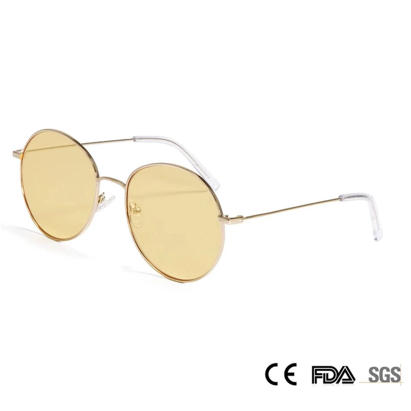 Big Round Women Sunglasses Red Yellow Lens Designer Men Oversized Oval Sun Glasses Female