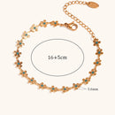 Elegant blue enamel floral handmade chain Bracelets stainless steel women's jewelry