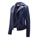 Leather Jackets for Women Twill Leather Short Coat Ladies Lapel Motorcycle