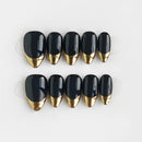 Set of black and gold nails on a white background, Obroi