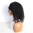 Mannequin head with a black curly wig on a white background, Obroi