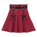 Aesthetic Sweet Girl High Waist Mini Bandage Skirt Slim Women Solid Streetwear Gothic