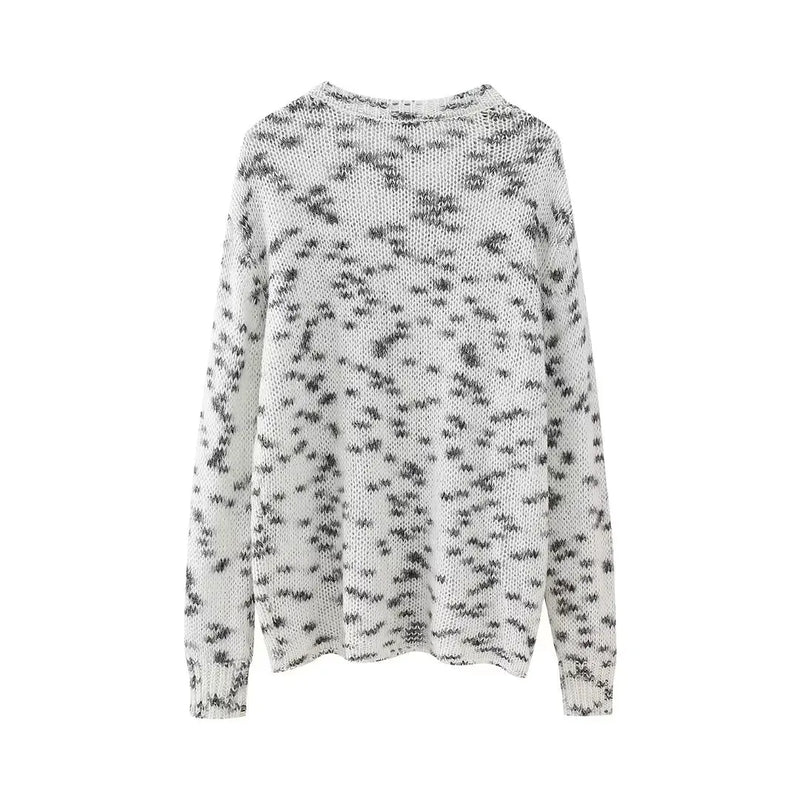 Autumn Vintage Women Side Opening Soft Knitted Sweater V-Neck Long Sleeves Female Chic Lady Tops