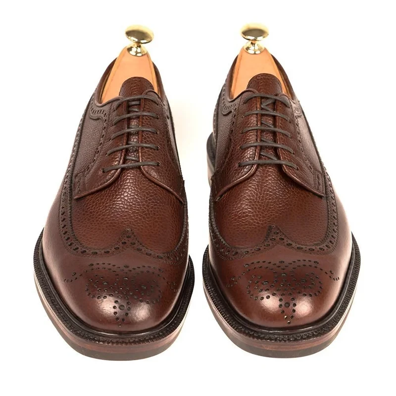 Derby Brogue Bridegroom Designer Dress Best Men Shoes Genuine Leather Original Handmade Business Shoes for Men