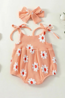 Baby Summer Clothing Newborn Infant Baby Girl Clothes Floral Print Sleeveless Jumpsuit Romper Headband 2Pcs Outfits