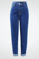 High Waist Boyfriend Jeans Women Blue Dense Denim Pants Mom Jean For Women Jeans