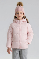 Little Girls Puffer Winter Jacket Toddler Girls Faux-Down Fleece Lined Mid-Weight Cute Water-Resistant Coat