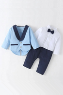 Arrival Gentleman Detachable Bowtie Decorated Baby Boys 2-piece Suit Set/Wedding Party Baby Boy Suit