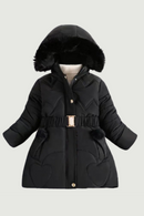 Winter Girls Coat Keep Warm Thicken Kids Jacket Hooded Zipper Fur Collar Princess Outerwear Children Clothing