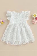 Summer Infant Baby Toddler Girl Casual Dress Flying Sleeve Lace Floral Beach Dresses Princess Daily Children Clothes