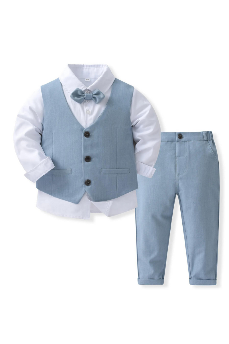 Kids Suits Boys Birthday Outfit Boys Toddler Bowtie Dress Children Blazer Blue Child Wedding Suit