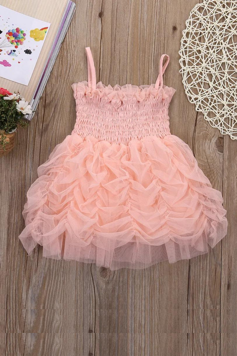Summer Girl Dress Birthday Party Princess Dress Children Pleated Gown Flower Girl Wedding Tutu Fluffy Dress