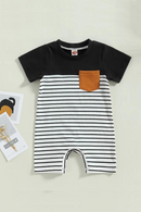 Summer Newborn Infant Baby Boys Rompers Playsuit Jumpsuit Overalls for Kids Cotton Striped Patchwork Baby Clothing