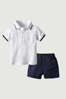 Kids Polo Shirts Boys Shorts Summer Cotton Solid Short Sleeve Top Short Pant Clothing Sets Casual  for Child Clearance Clothes