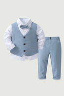 Kids Suits Boys Birthday Outfit Boys Toddler Bowtie Dress Children Blazer Blue Child Wedding Suit